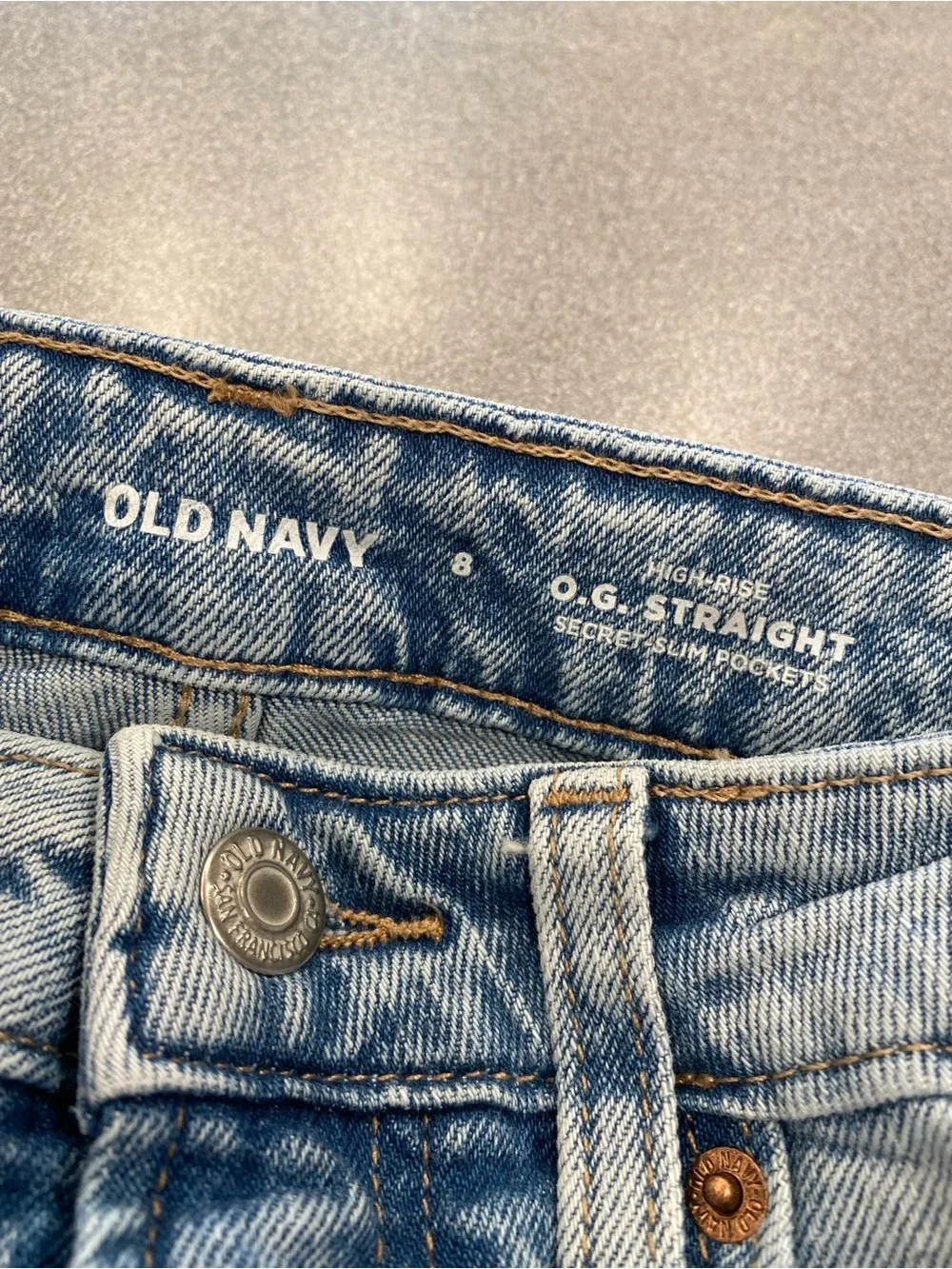Old Navy Jeans Womens Sz 8 OG Straight High Rise Secret Slim Pockets Stretch
